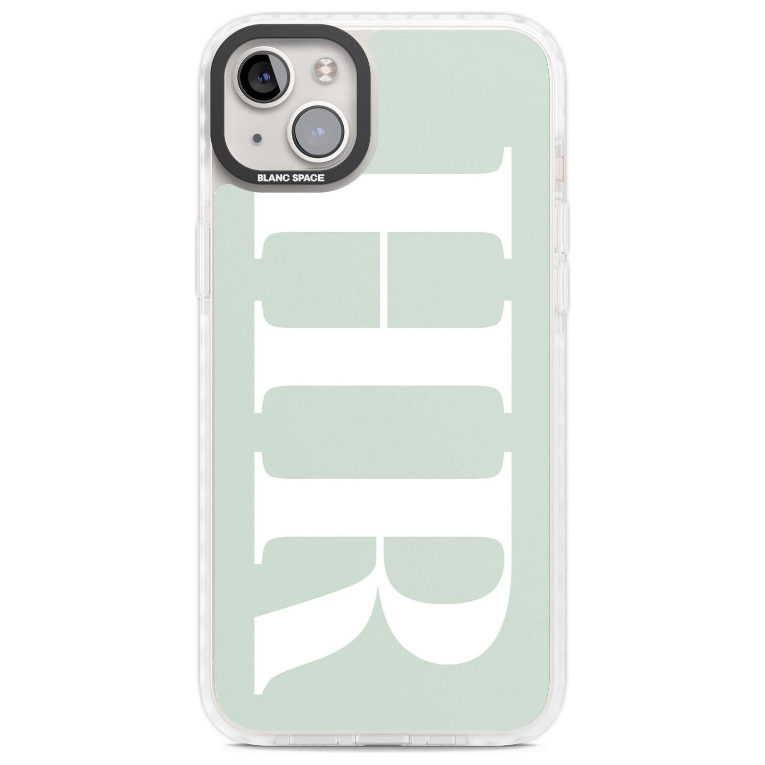 Personalised White & Seafoam Green Personalised Custom Phone Case iPhone 14 Plus / Impact Case Blanc Space