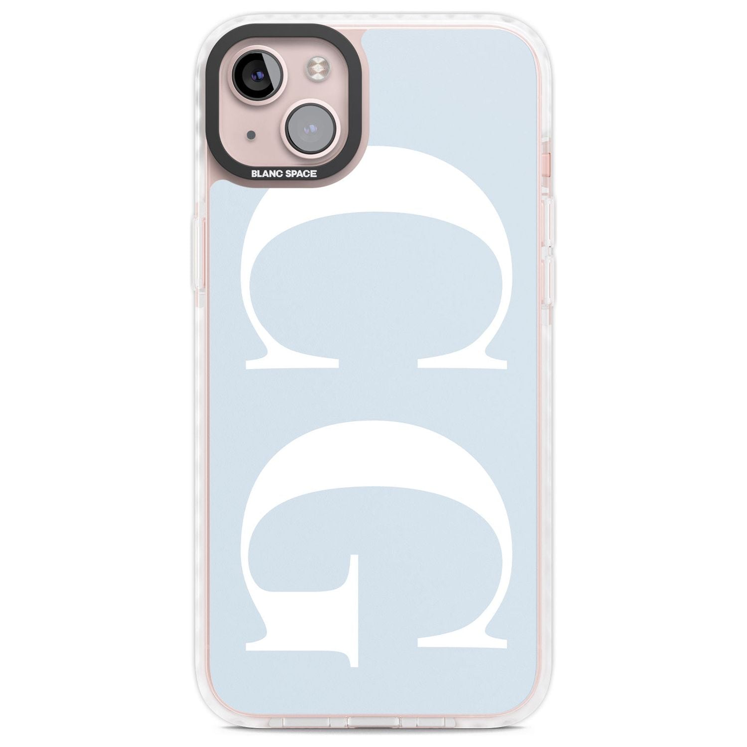 Personalised White & Blue Personalised Custom Phone Case iPhone 14 Plus / Impact Case Blanc Space