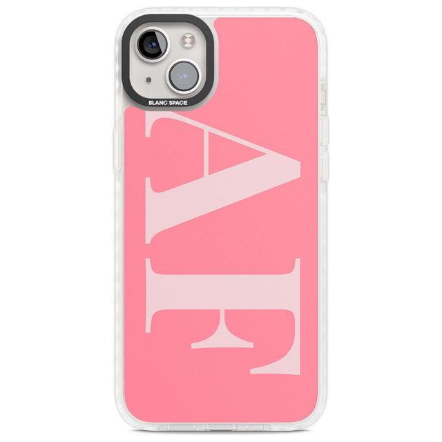 Personalised Light & Dark Pink Personalised Custom Phone Case iPhone 14 Plus / Impact Case Blanc Space