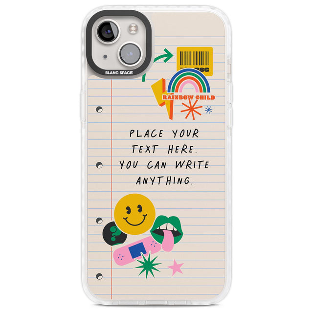 Personalised Nostalgia Sticker Mix #1 Custom Phone Case iPhone 14 Plus / Impact Case Blanc Space