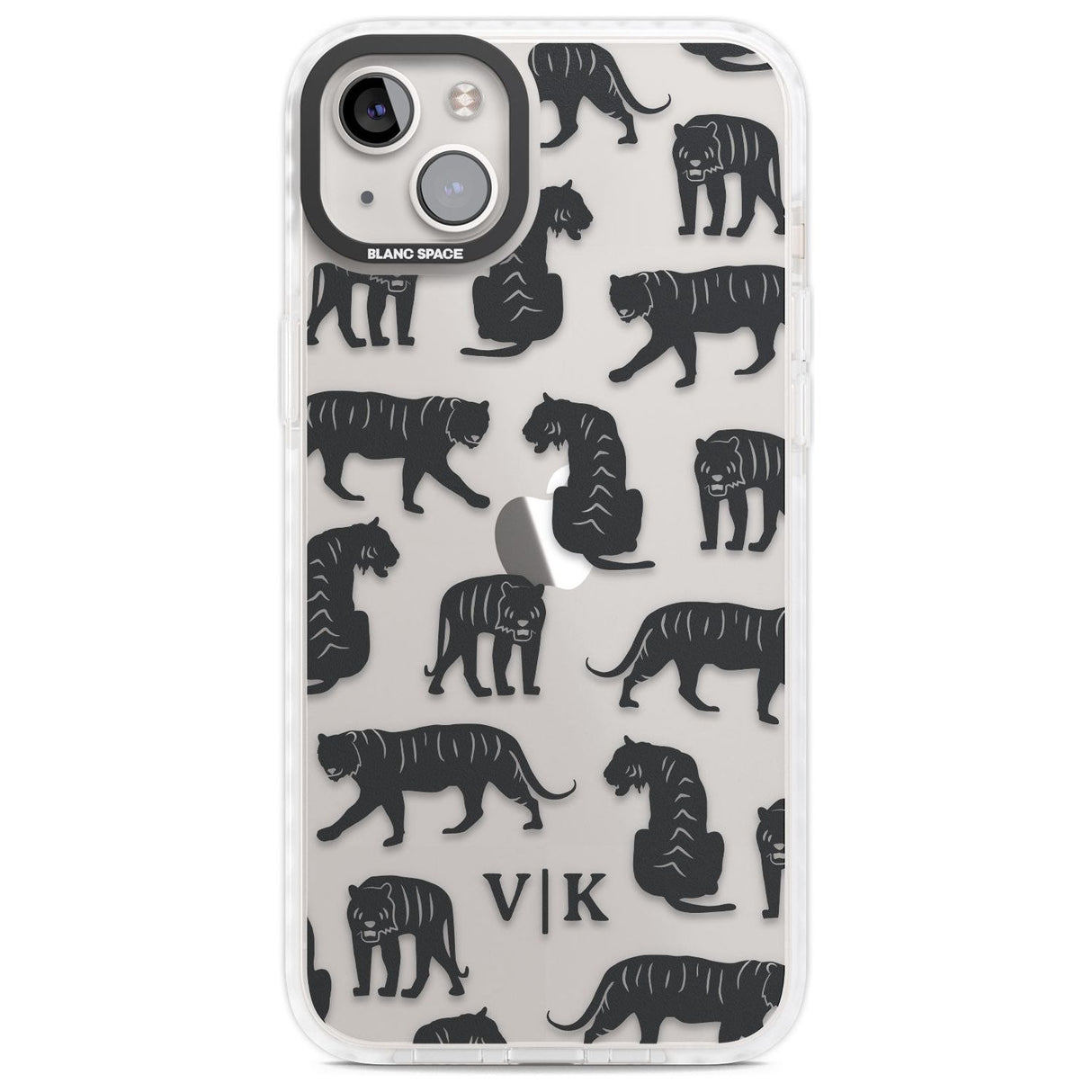 Personalised Tiger Silhouettes Custom Phone Case iPhone 14 Plus / Impact Case Blanc Space