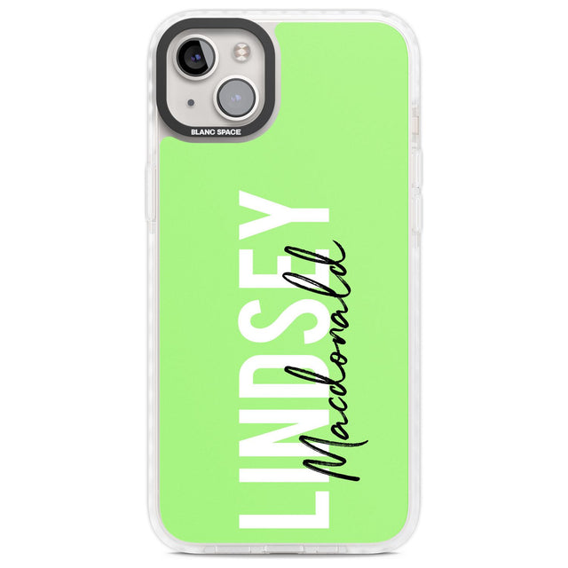 Personalised Bold Name: Lime Custom Phone Case iPhone 14 Plus / Impact Case Blanc Space