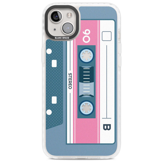 Personalised Retro Mixtape Custom Phone Case iPhone 14 Plus / Impact Case Blanc Space
