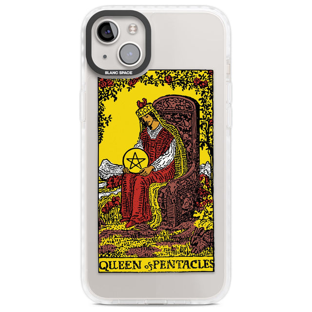 Personalised Queen of Pentacles Tarot Card - Colour Phone Case iPhone 14 Plus / Impact Case Blanc Space
