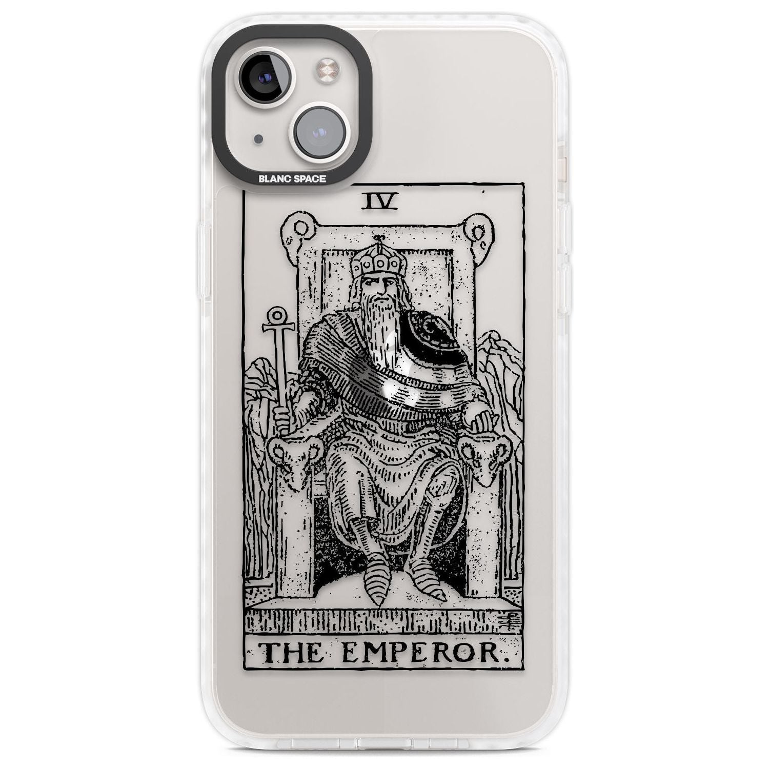 Personalised The Emperor Tarot Card - Transparent Custom Phone Case iPhone 14 Plus / Impact Case Blanc Space