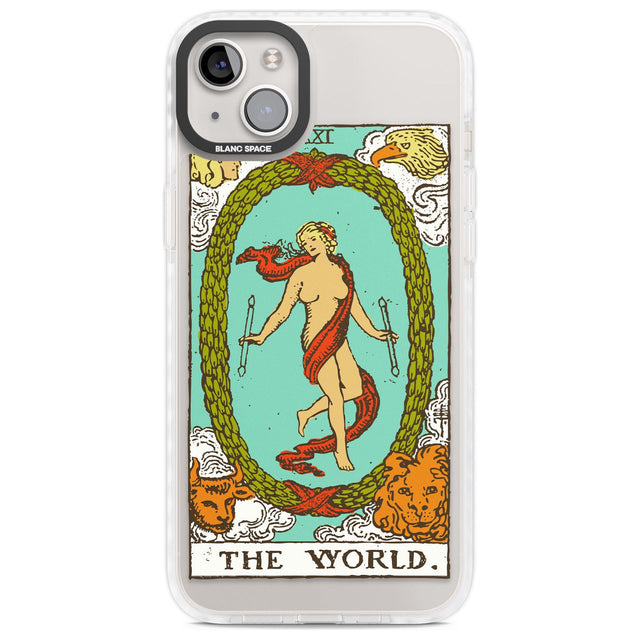 Personalised The World Tarot Card - Colour Custom Phone Case iPhone 14 Plus / Impact Case Blanc Space