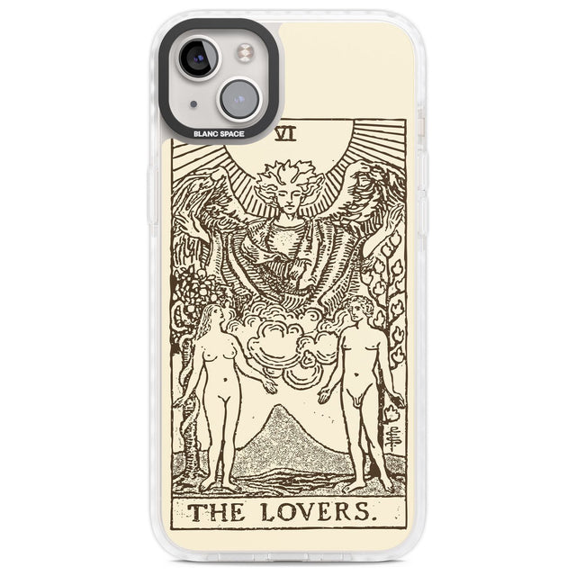 Personalised The Lovers Tarot Card - Solid Cream Custom Phone Case iPhone 14 Plus / Impact Case Blanc Space