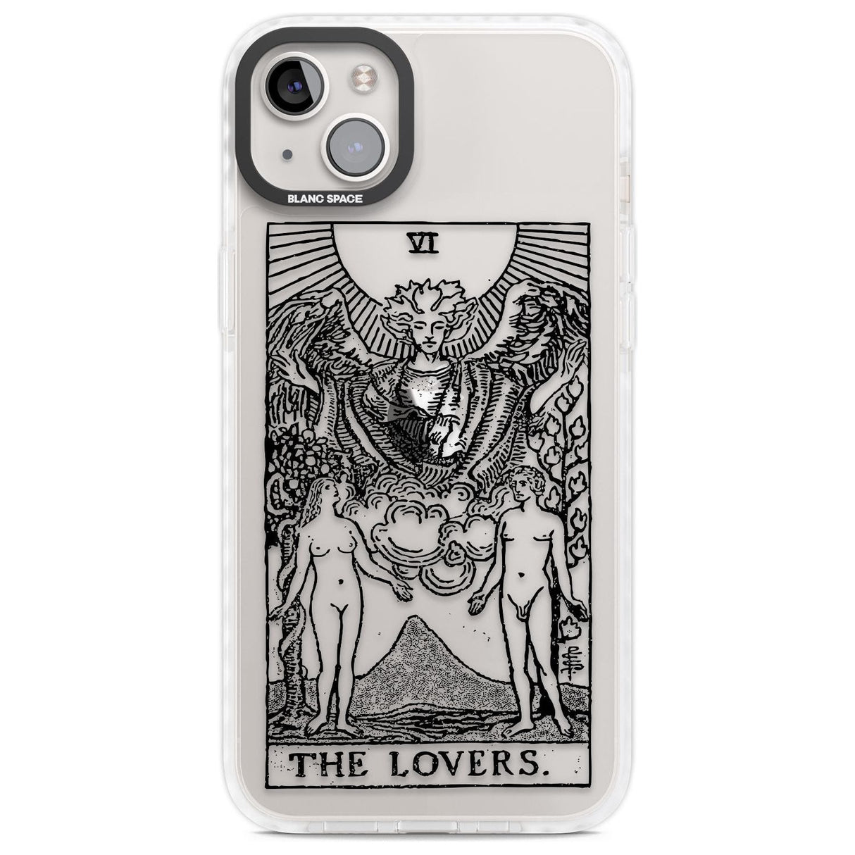 Personalised The Lovers Tarot Card - Transparent Custom Phone Case iPhone 14 Plus / Impact Case Blanc Space