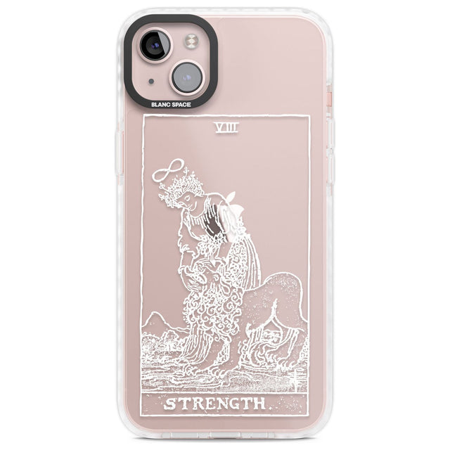 Personalised Strength Tarot Card - White Transparent Custom Phone Case iPhone 14 Plus / Impact Case Blanc Space