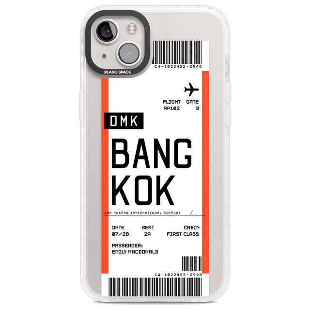 Personalised Bangkok Boarding Pass Custom Phone Case iPhone 14 Plus / Impact Case Blanc Space