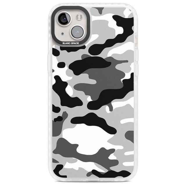 Grey Camo Phone Case iPhone 14 Plus / Impact Case Blanc Space
