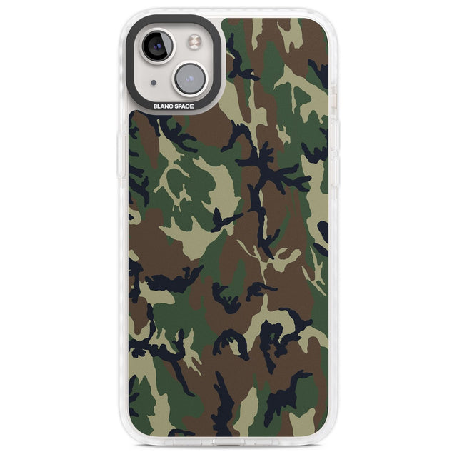 Forest Green Camo Phone Case iPhone 14 Plus / Impact Case Blanc Space