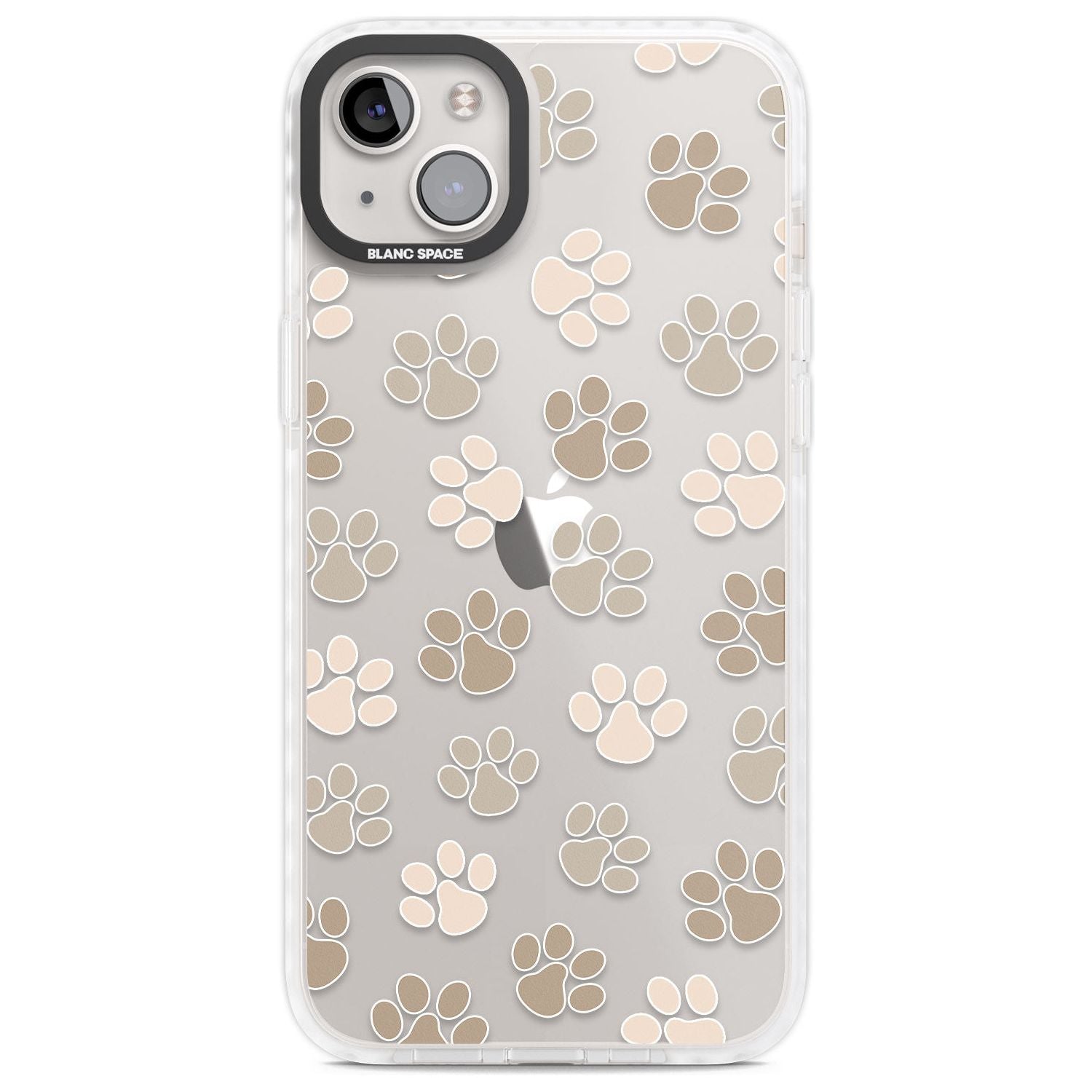 Paw Prints Phone Case iPhone 14 Plus / Impact Case Blanc Space