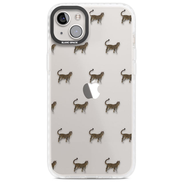 Bengal Cat Pattern Phone Case iPhone 14 Plus / Impact Case Blanc Space