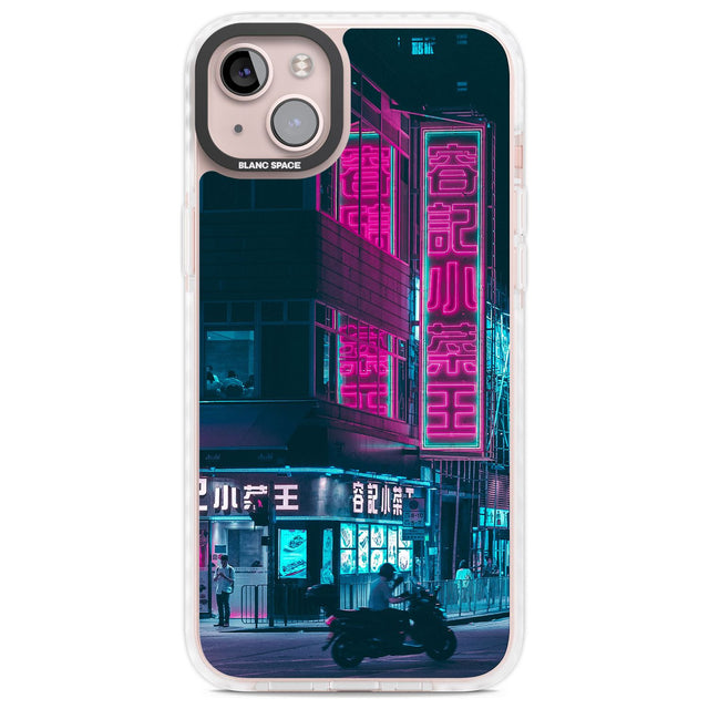 Motorcylist & Signs - Neon Cities Photographs Phone Case iPhone 14 Plus / Impact Case Blanc Space