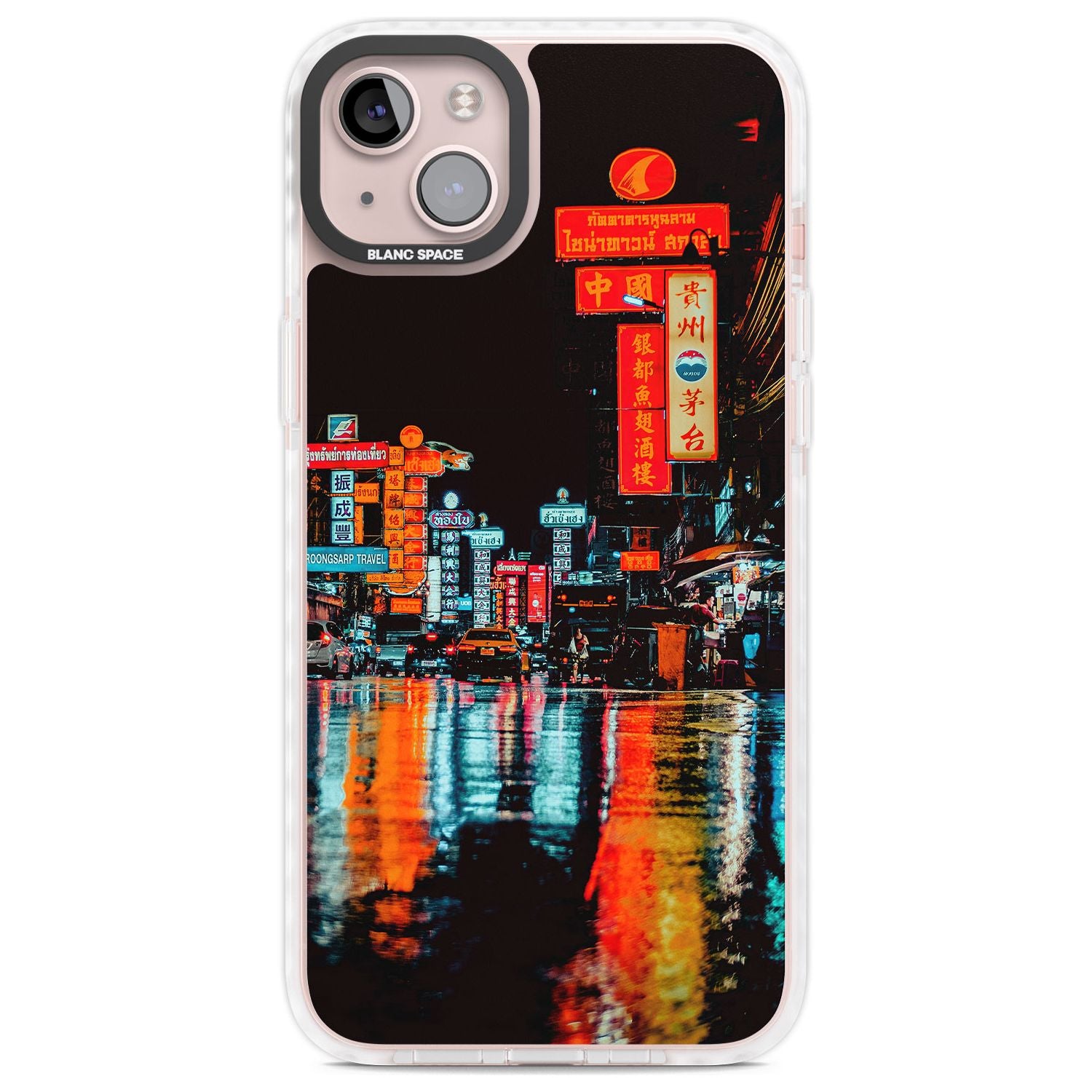 Neon City Phone Case iPhone 14 Plus / Impact Case Blanc Space