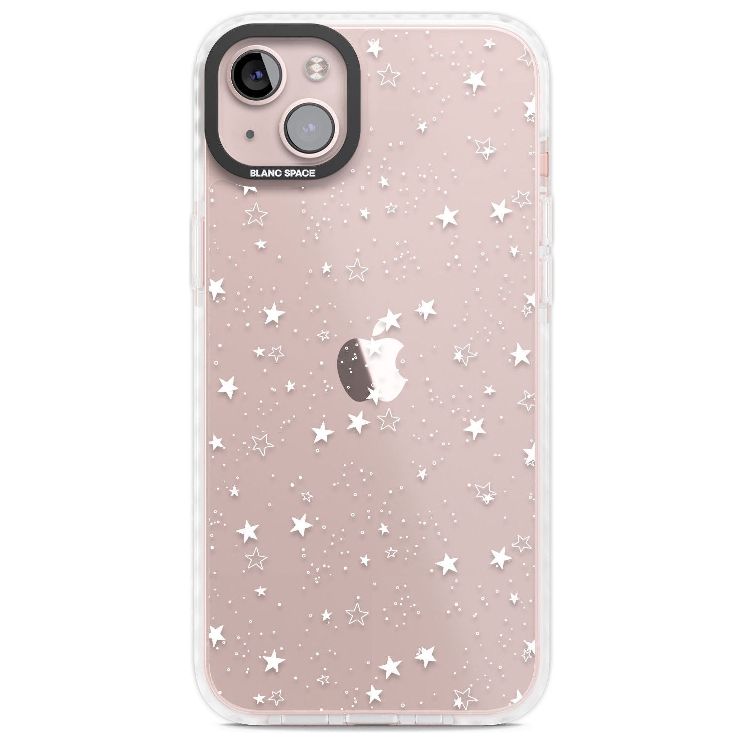 White Stars on Clear Phone Case for iPhone 14 Plus