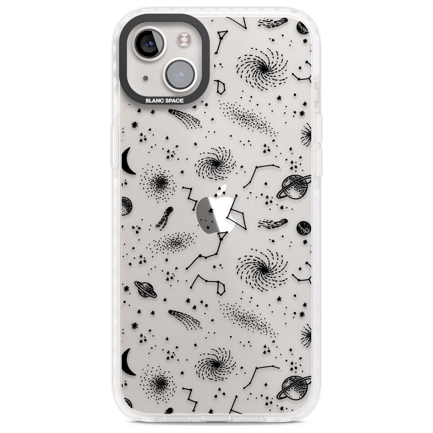 Mixed Galaxy Pattern Phone Case iPhone 14 Plus / Impact Case Blanc Space
