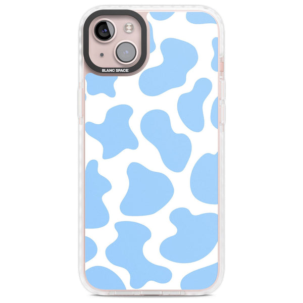 Blue And White Cow Print