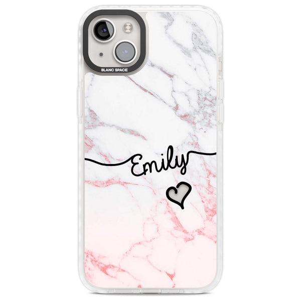 Personalised Pink Fade Marble Heart