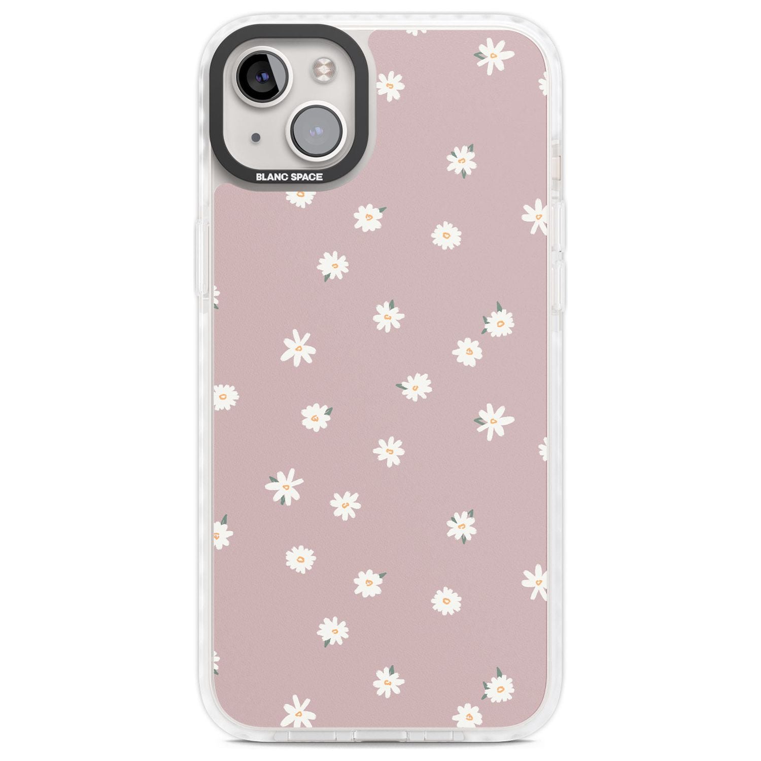 Dark Pink Cute Floral Design Phone Case iPhone 14 Plus / Impact Case Blanc Space
