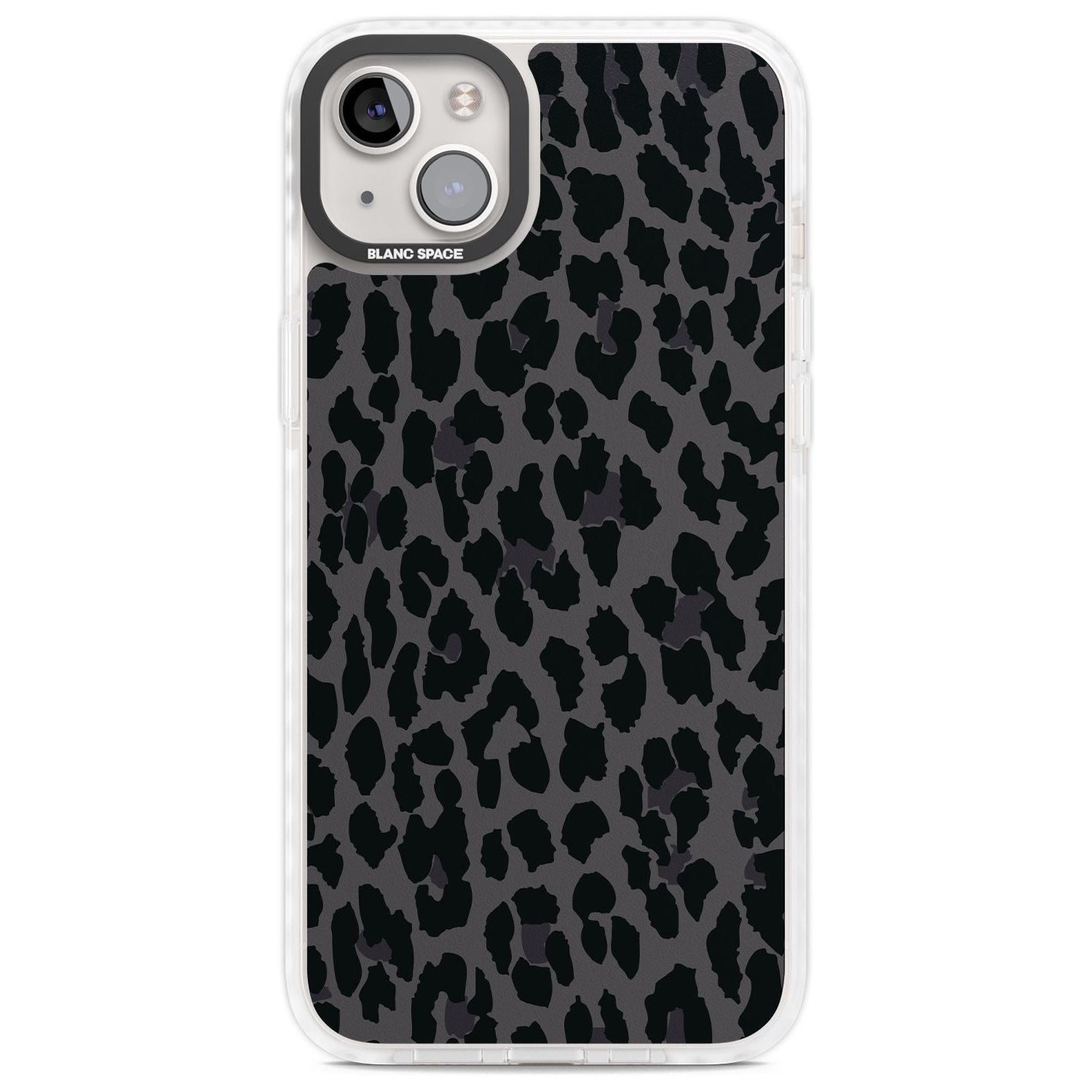 Dark Animal Print Pattern Large Leopard Phone Case iPhone 14 Plus / Impact Case Blanc Space