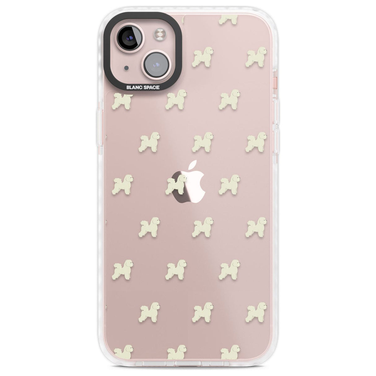 Bichon Frise Dog Pattern Clear Phone Case iPhone 14 Plus / Impact Case Blanc Space