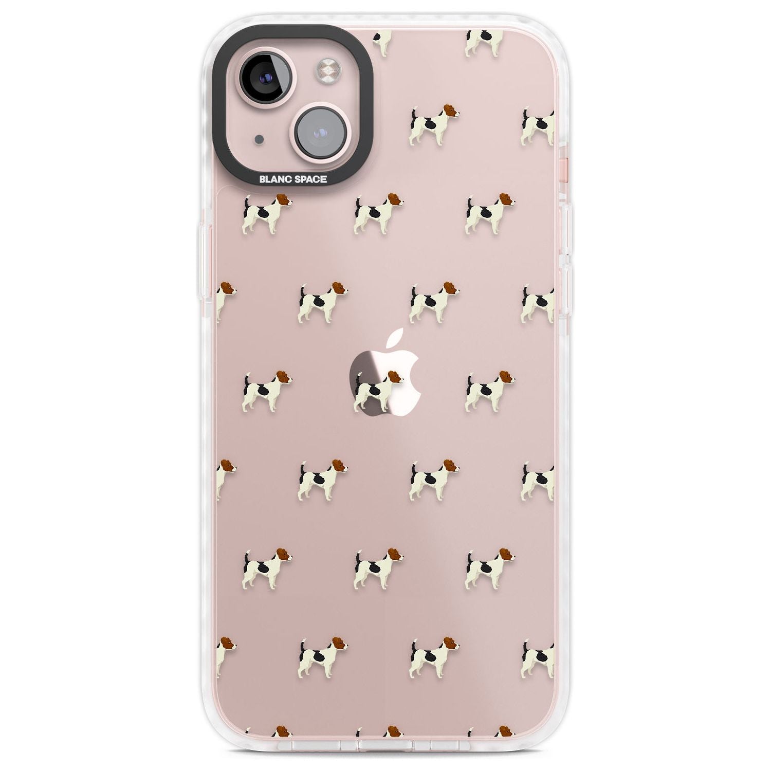 Jack Russell Terrier Dog Pattern Clear Phone Case iPhone 14 Plus / Impact Case Blanc Space