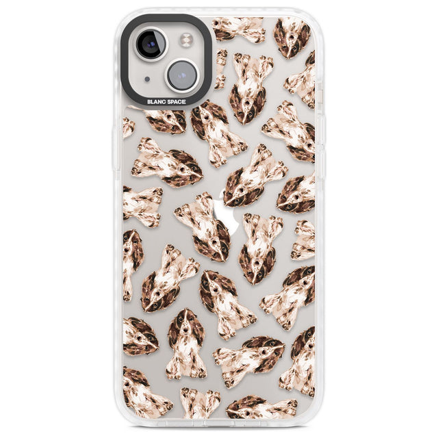 Cocker Spaniel (Brown) Watercolour Dog Pattern Phone Case iPhone 14 Plus / Impact Case Blanc Space