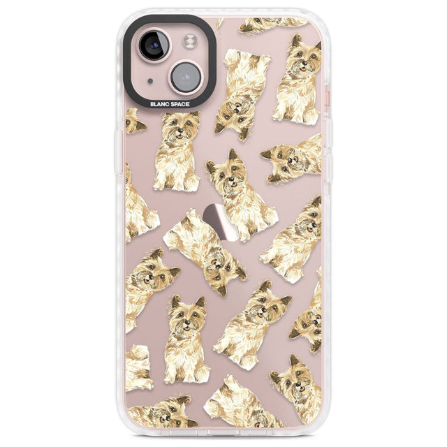 Cairn Terrier Watercolour Dog Pattern Phone Case iPhone 14 Plus / Impact Case Blanc Space