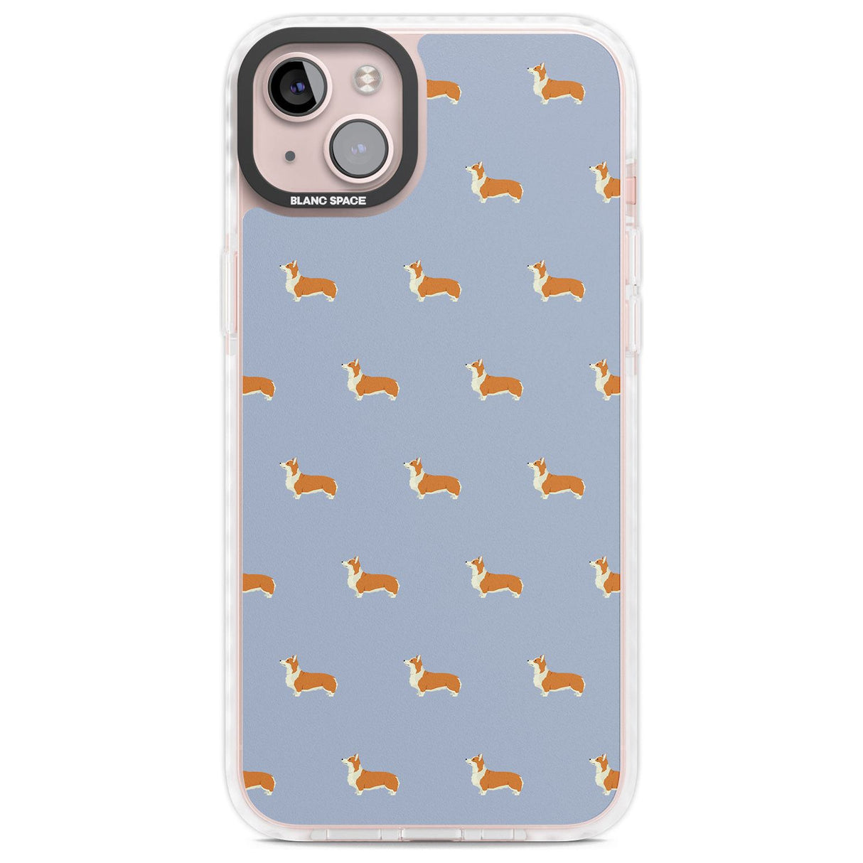 Pembroke Welsh Corgi Dog Pattern Phone Case iPhone 14 Plus / Impact Case Blanc Space