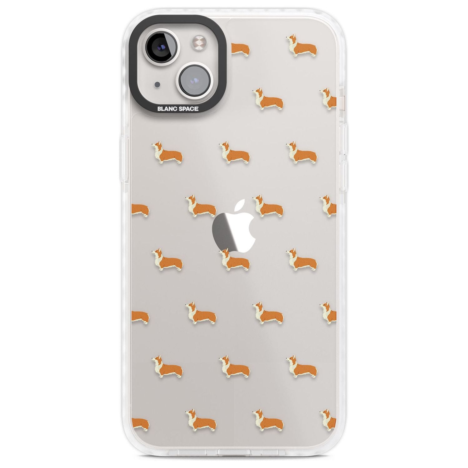 Pembroke Welsh Corgi Dog Pattern Clear Phone Case iPhone 14 Plus / Impact Case Blanc Space