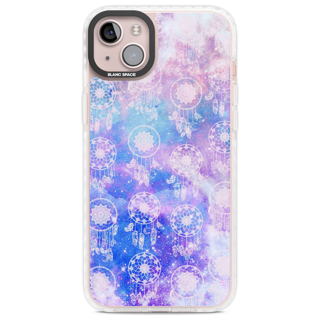 Dreamcatcher Pattern Galaxy Print Tie Dye Phone Case iPhone 14 Plus / Impact Case Blanc Space