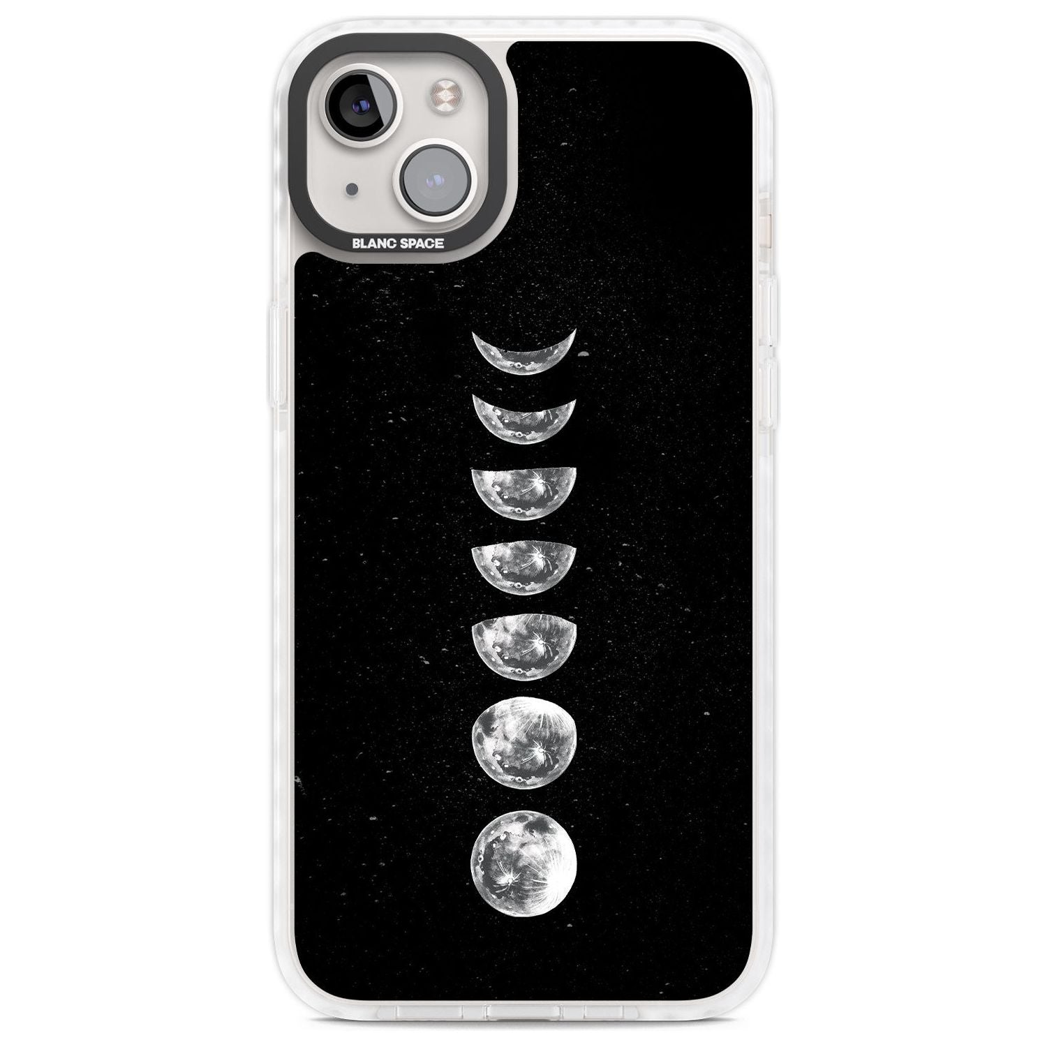 Light Watercolour Moons Phone Case iPhone 14 Plus / Impact Case Blanc Space