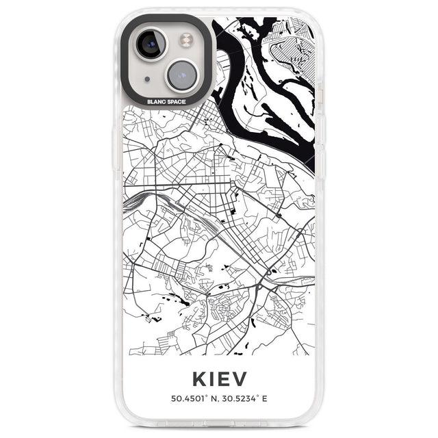 Map of Kiev, Ukraine Phone Case iPhone 14 Plus / Impact Case Blanc Space