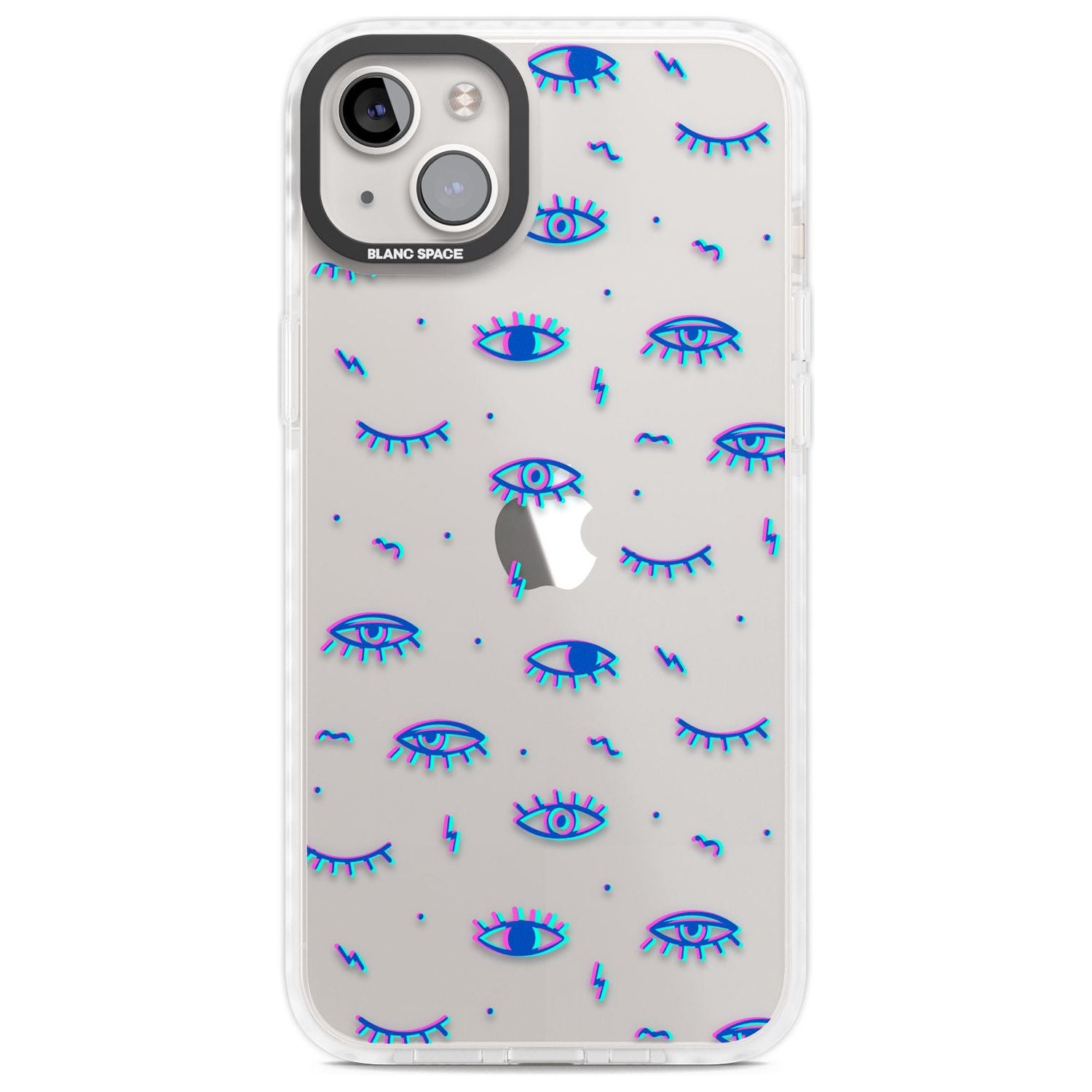 Duotone Psychedelic Eyes Phone Case iPhone 14 Plus / Impact Case Blanc Space