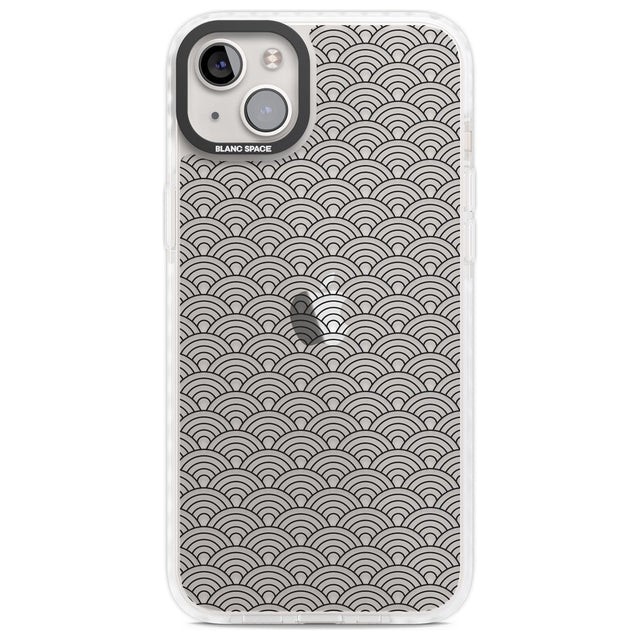 Abstract Lines: Scalloped Pattern Phone Case iPhone 14 Plus / Impact Case Blanc Space