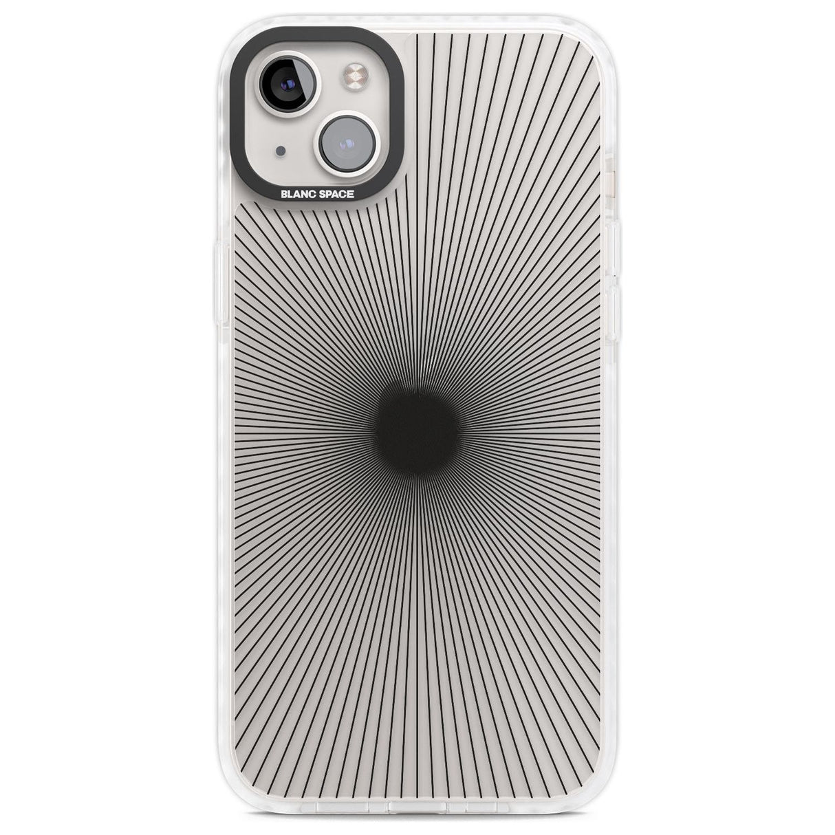 Abstract Lines: Sunburst Phone Case iPhone 14 Plus / Impact Case Blanc Space