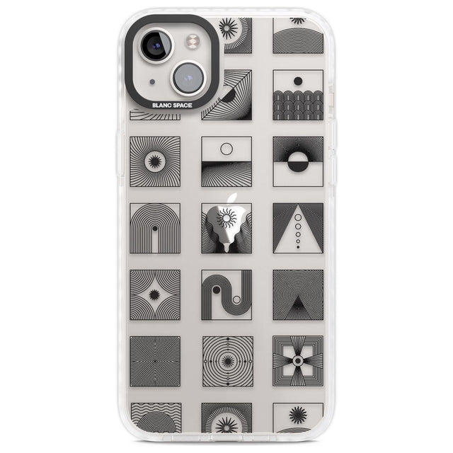 Abstract Lines: Mixed Pattern #1 Phone Case iPhone 14 Plus / Impact Case Blanc Space