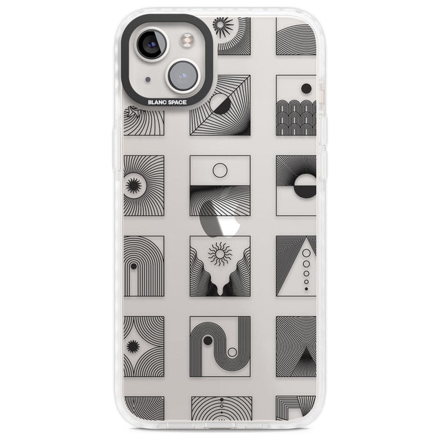 Abstract Lines: Mixed Pattern #2 Phone Case iPhone 14 Plus / Impact Case Blanc Space