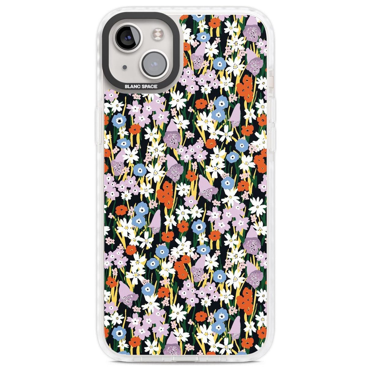 Energetic Floral Mix: Solid Phone Case iPhone 14 Plus / Impact Case Blanc Space