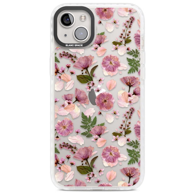 Floral Menagerie Transparent Design Phone Case iPhone 14 Plus / Impact Case Blanc Space