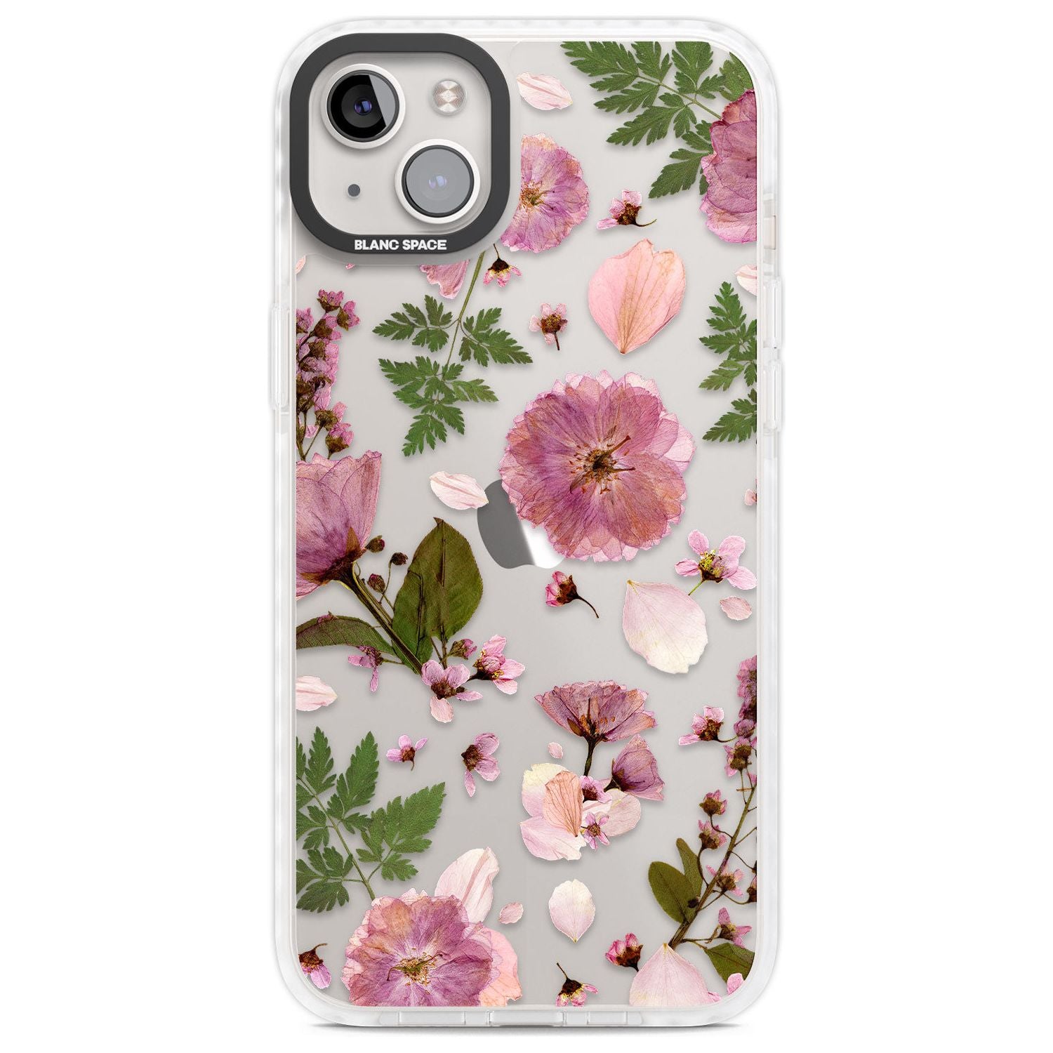 Natural Arrangement of Flowers & Leaves Design Phone Case iPhone 14 Plus / Impact Case Blanc Space