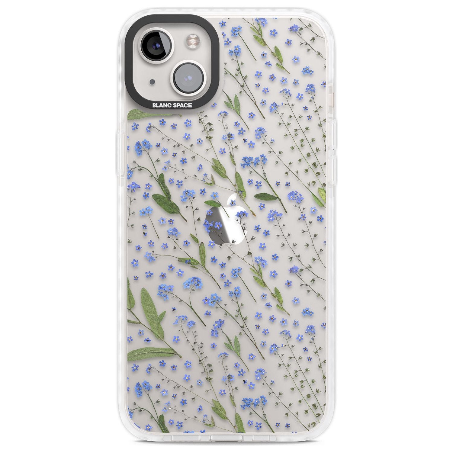 Blue Wild Flower Design Phone Case iPhone 14 Plus / Impact Case Blanc Space