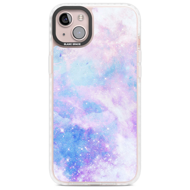 Light Blue Galaxy Pattern Design Phone Case iPhone 14 Plus / Impact Case Blanc Space