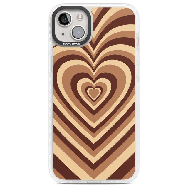 Latte Heart Illusion Phone Case iPhone 14 Plus / Impact Case Blanc Space