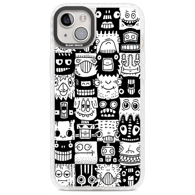 Checkerboard Heads Phone Case iPhone 14 Plus / Impact Case Blanc Space