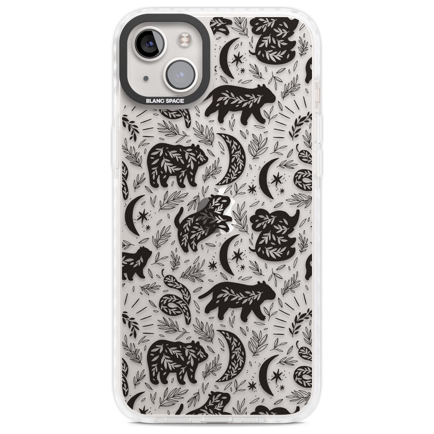 Leafy Bears Phone Case iPhone 14 Plus / Impact Case Blanc Space
