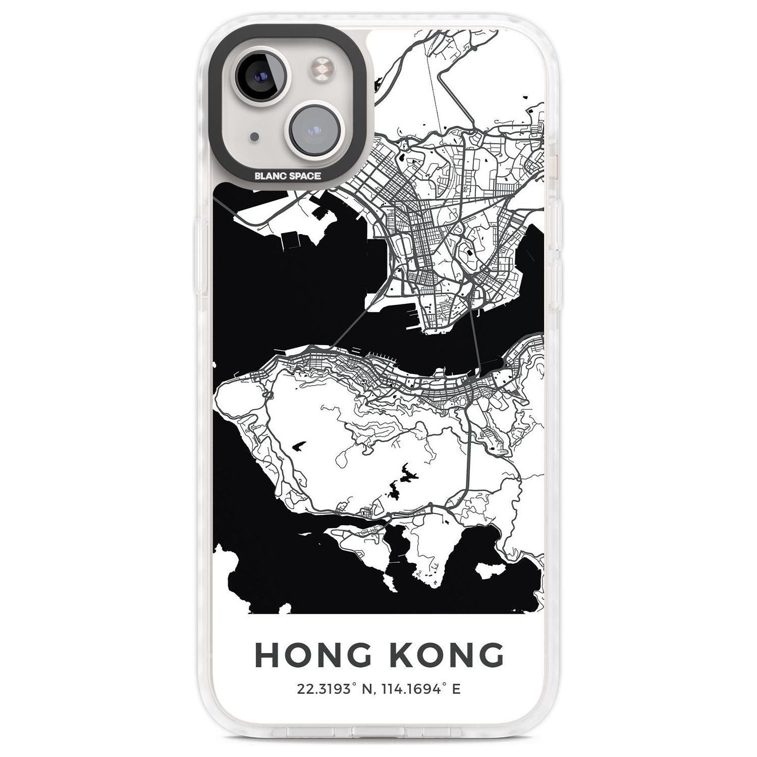 Map of Hong Kong Phone Case iPhone 14 Plus / Impact Case Blanc Space