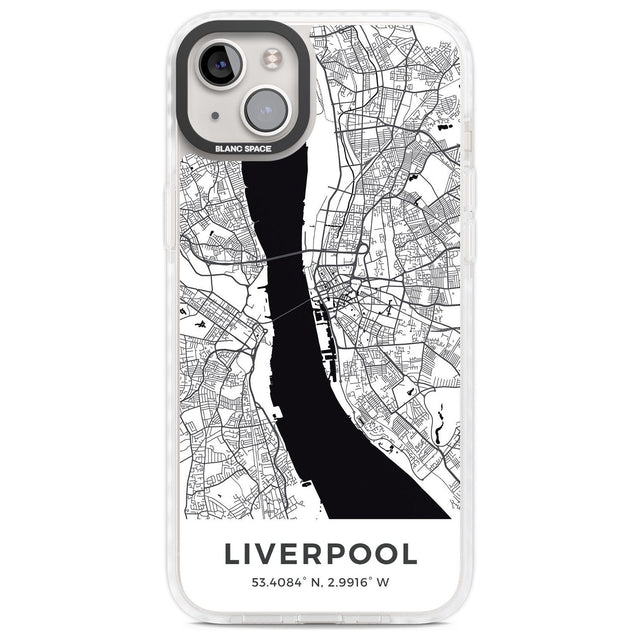 Map of Liverpool, England Phone Case iPhone 14 Plus / Impact Case Blanc Space